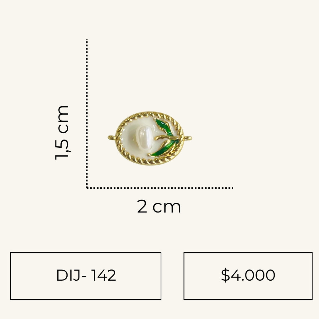 Dije para Pulsera Perla y Olivo