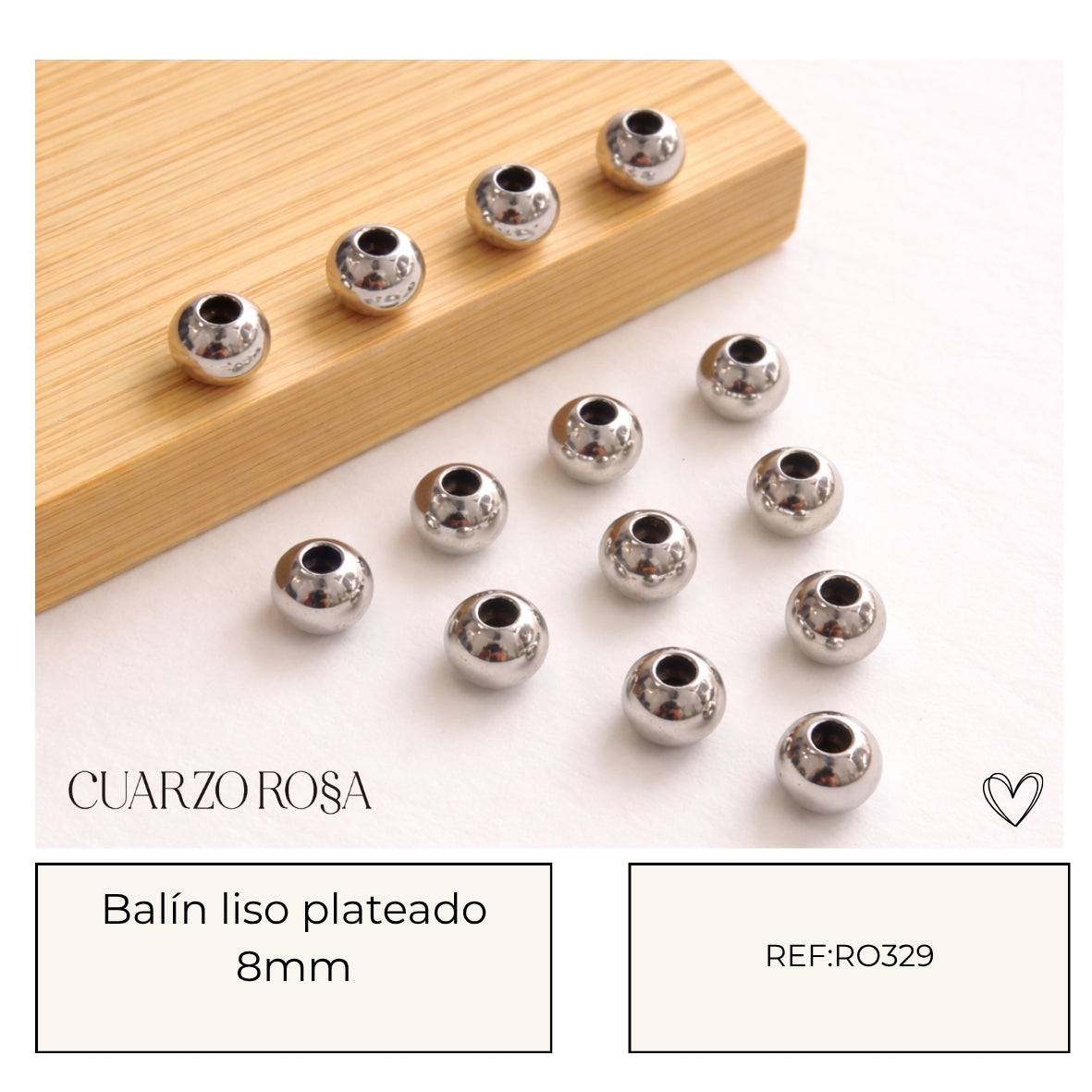 Balin plateado lizo todos los TAMAÑOS