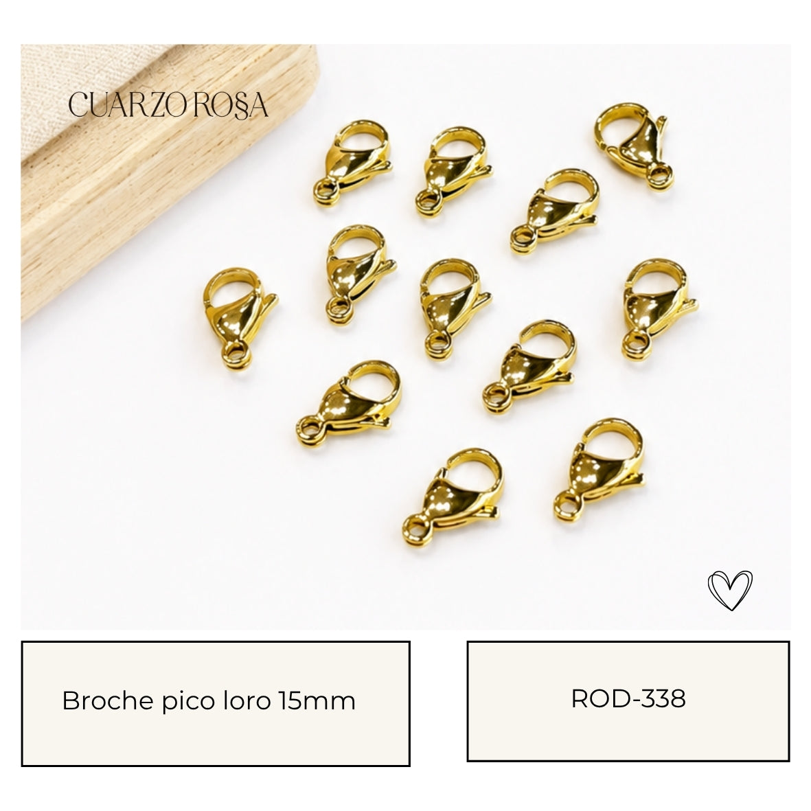 Broche pico loro dorado