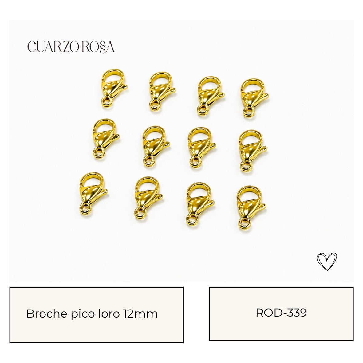 Broche pico loro dorado