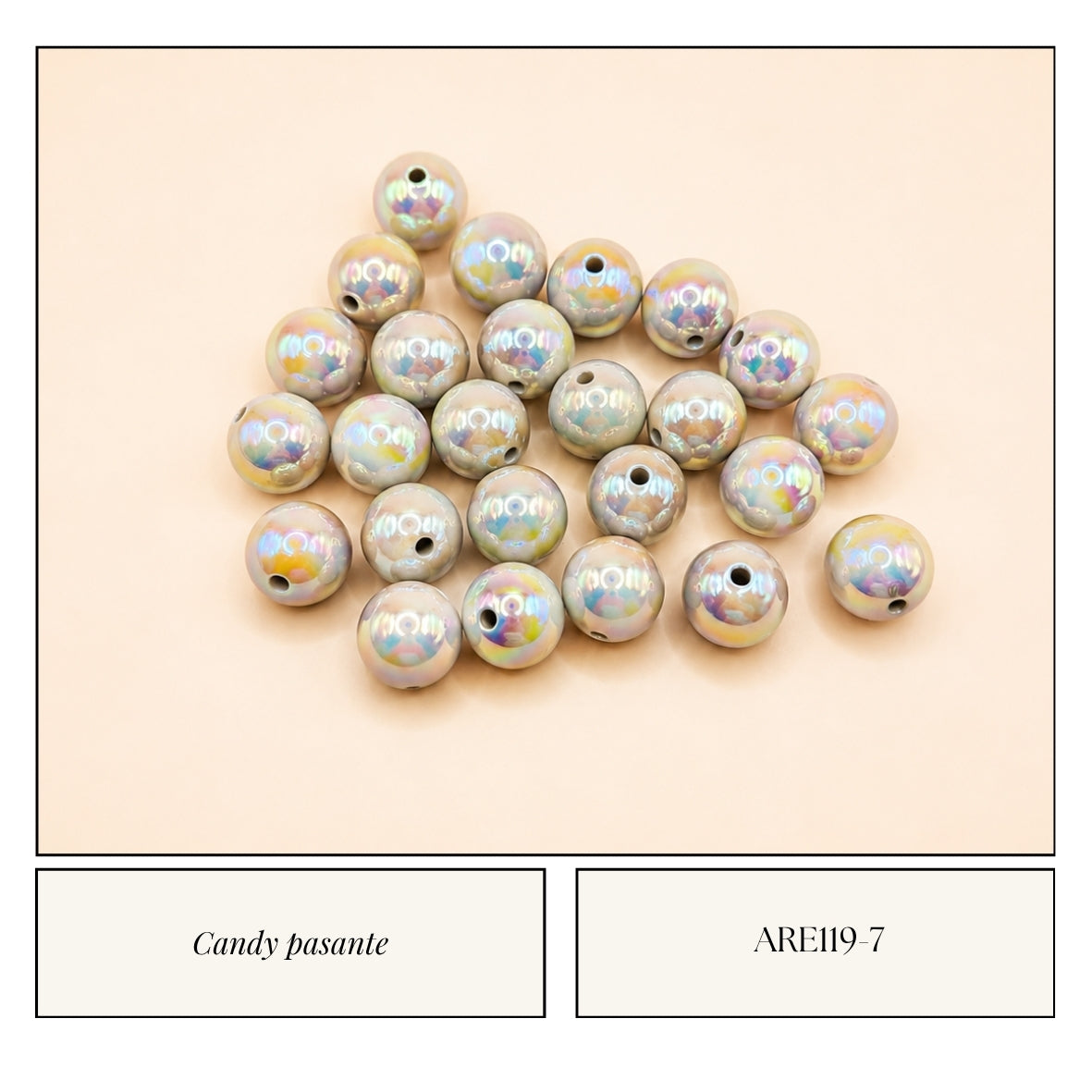 Candy pasante gris perla aurora acrílico iridiscente
