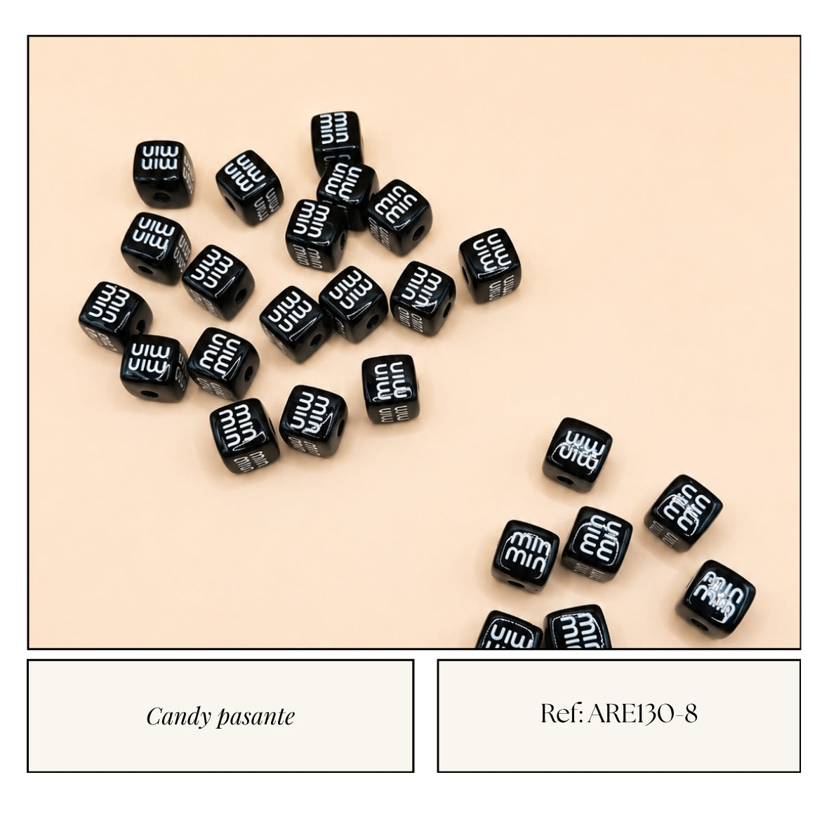 Candy Pasante Cubo Negro Letras Min