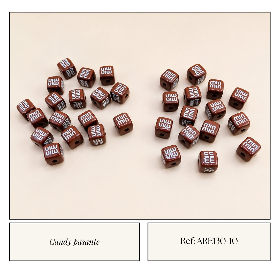 Candy Pasante Cubo Marrón Letras Min