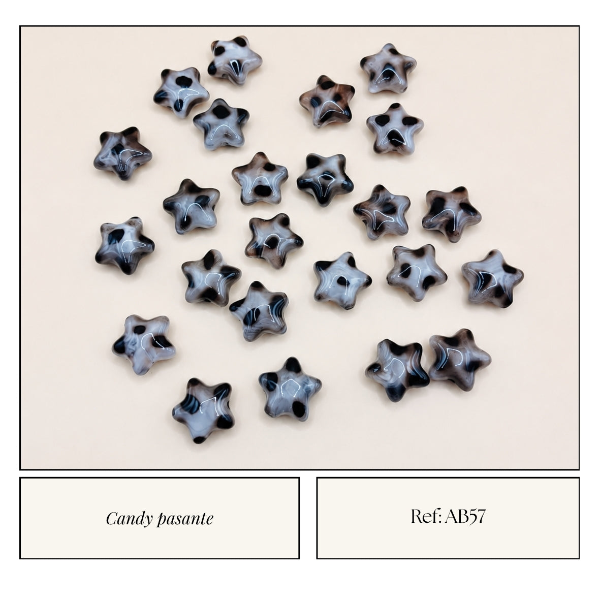 Candy Pasante Estrella Mármol Negro