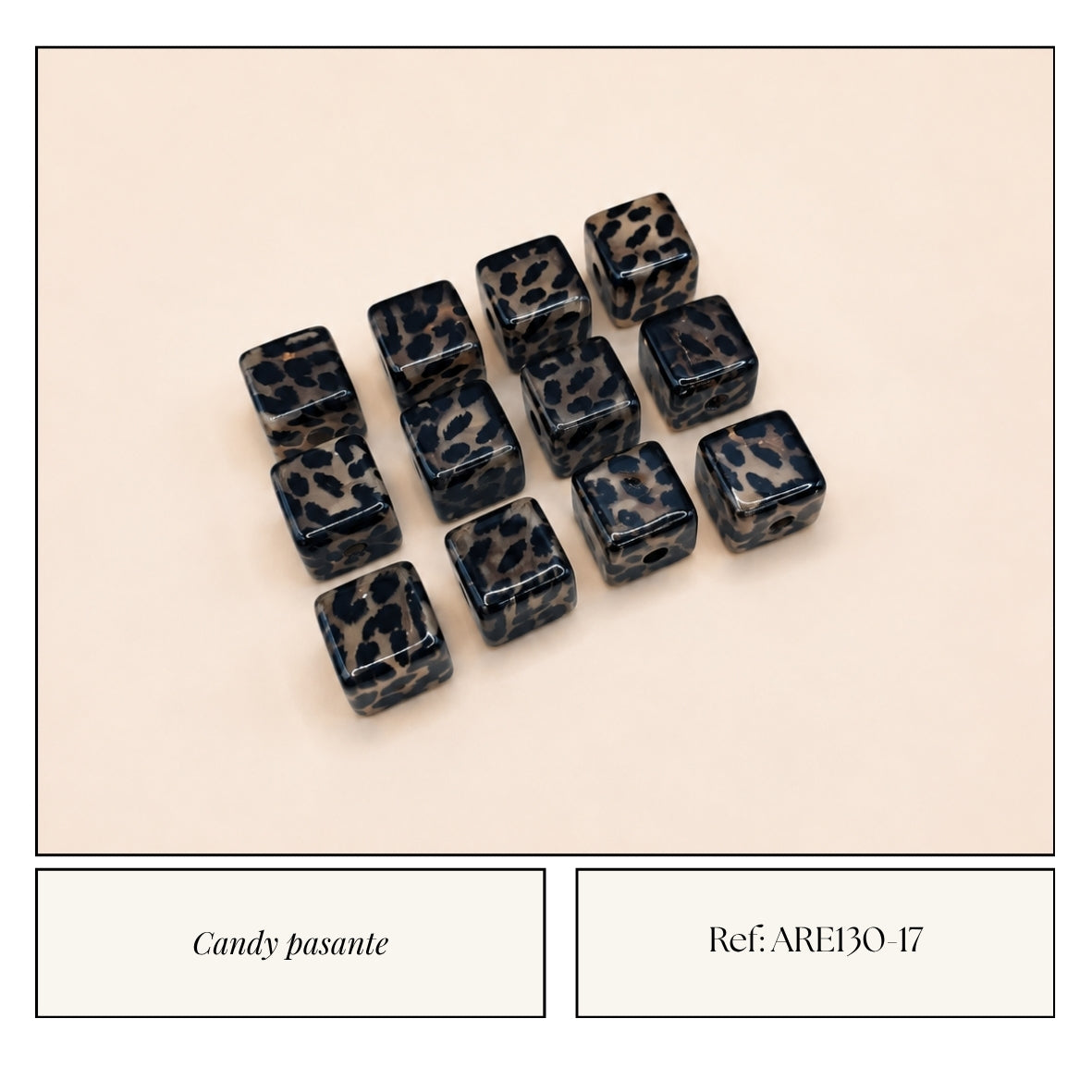 Candy Pasante Cubo Leopardo Gris Oscuro