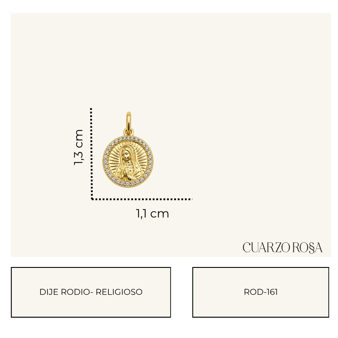 Dije Rodio - Medalla Virgen de Guadalupe