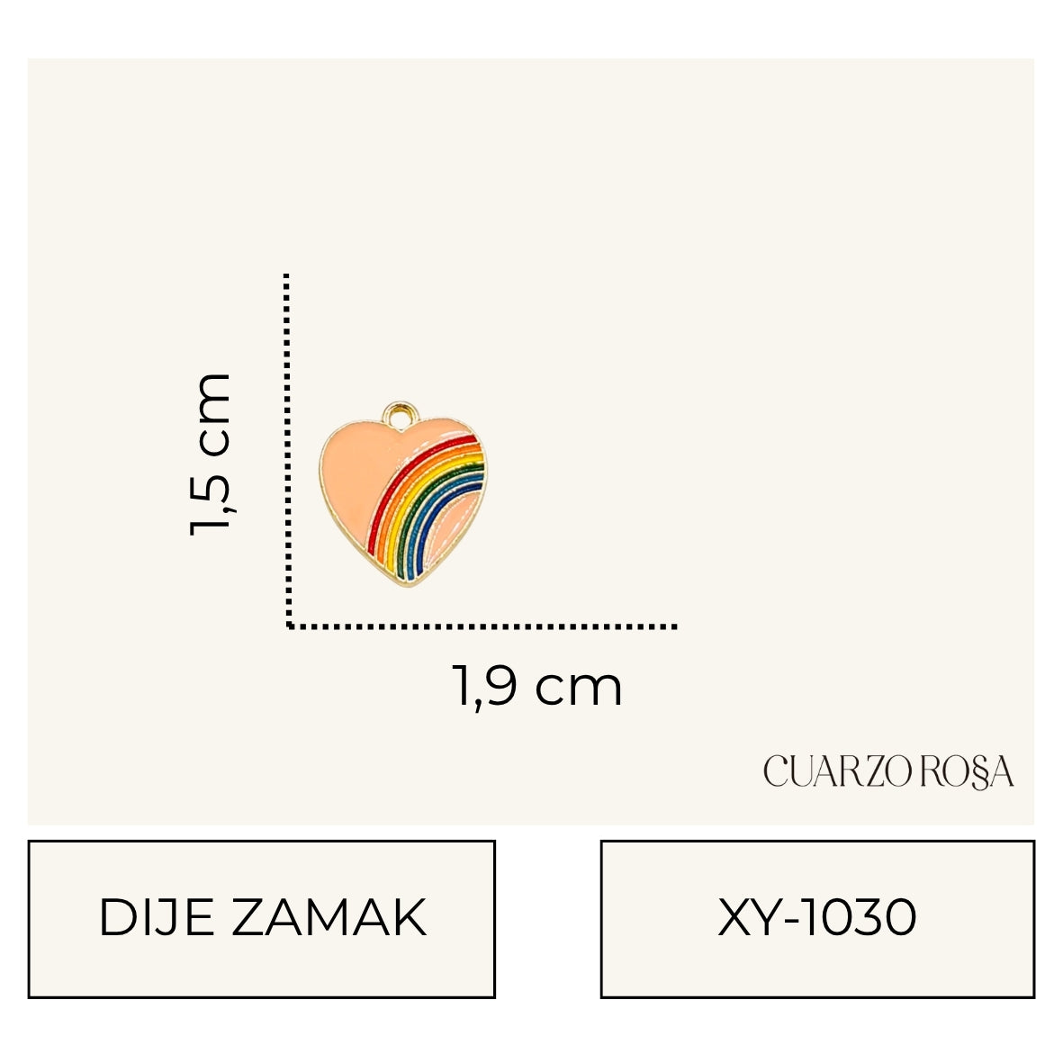 Dije Zamak Corazón Arcoíris