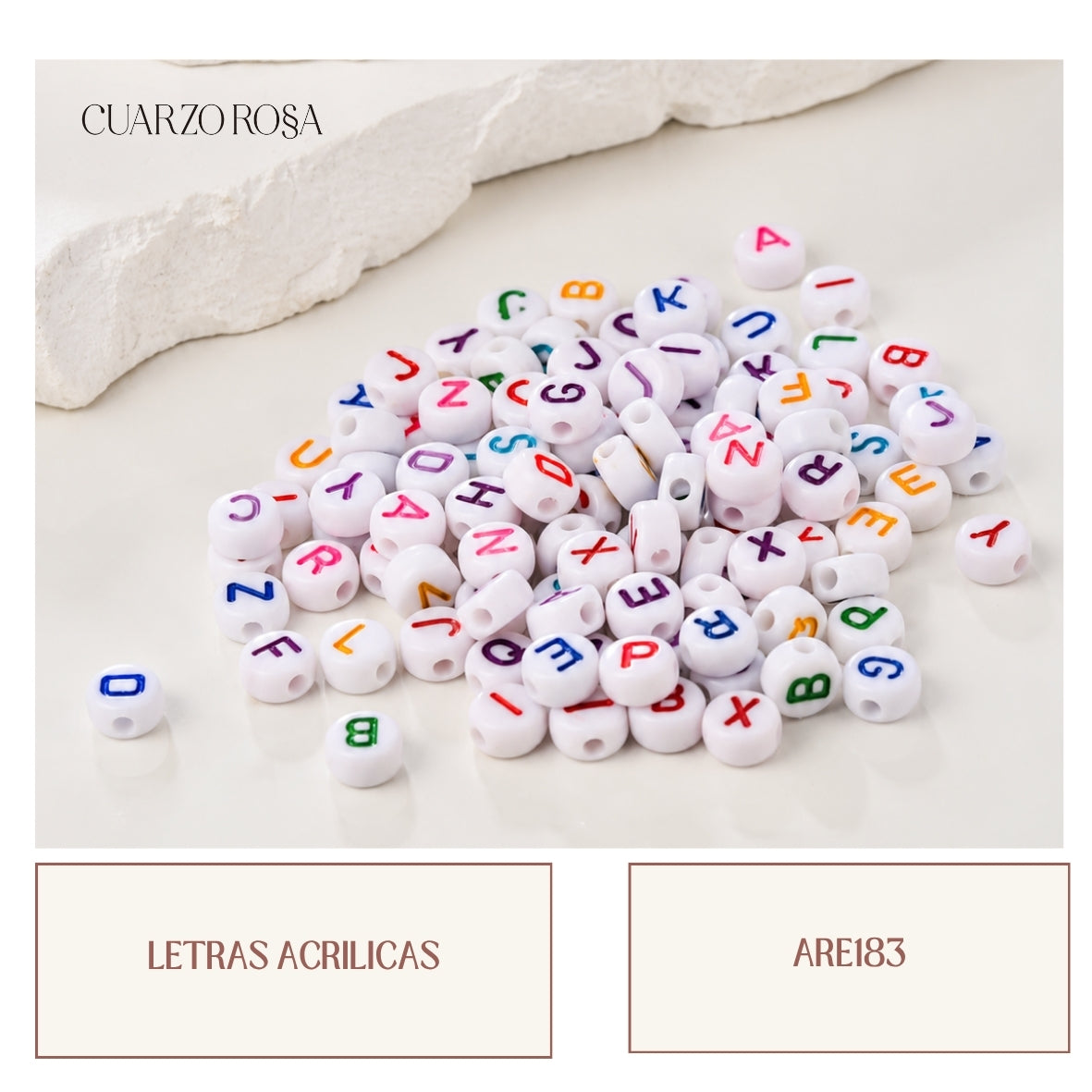 Letras acrílicas fondo blanco